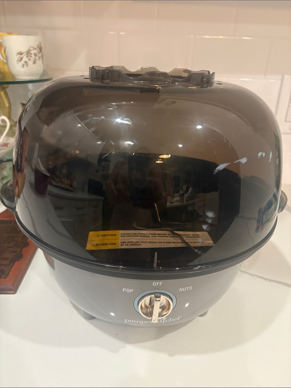 Pampered Chef new Smoky Black Popcorn Maker